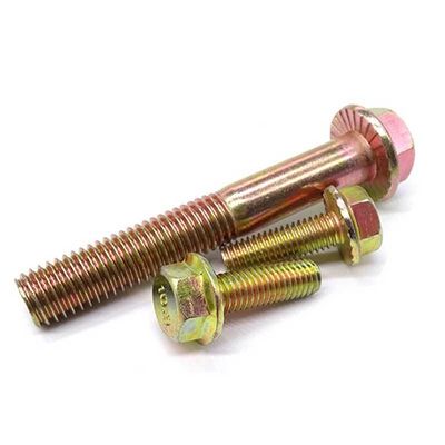 12.9 Classe amarelo revestido de zinco DIN6921 Hex Head Flange Bolto M10 M12 M6 para edifícios