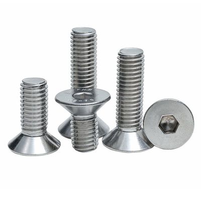 DIN ANSI de aço inoxidável A2 70 A4 80 CSK cabeça plana Hex Socket parafuso parafuso