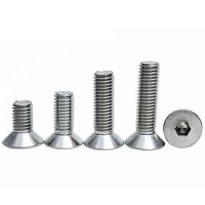 DIN ANSI de aço inoxidável A2 70 A4 80 CSK cabeça plana Hex Socket parafuso parafuso