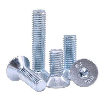 Ferramenta de fixação de mão Directo Branco Azul Zinco Revestido DIN7991 CSK cabeça plana Hex Socket parafuso de parafuso