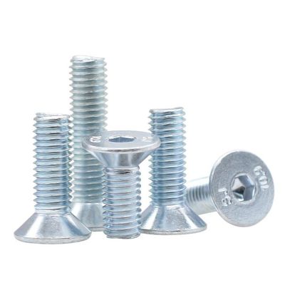 Ferramenta de fixação de mão Directo Branco Azul Zinco Revestido DIN7991 CSK cabeça plana Hex Socket parafuso de parafuso