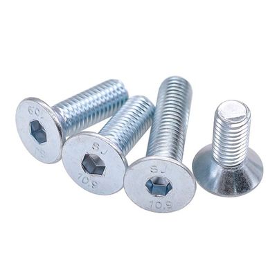 Ferramenta de fixação de mão Directo Branco Azul Zinco Revestido DIN7991 CSK cabeça plana Hex Socket parafuso de parafuso