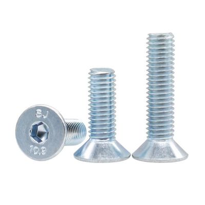 Ferramenta de fixação de mão Directo Branco Azul Zinco Revestido DIN7991 CSK cabeça plana Hex Socket parafuso de parafuso