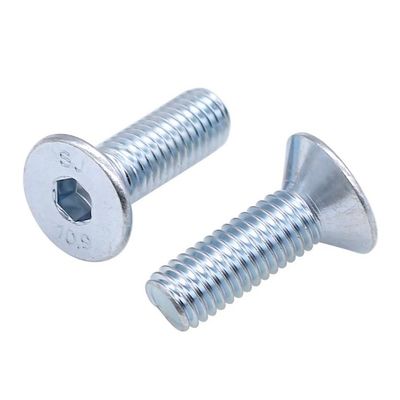 Ferramenta de fixação de mão Directo Branco Azul Zinco Revestido DIN7991 CSK cabeça plana Hex Socket parafuso de parafuso