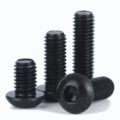 ISO7380 Hex Socket Button Head Security Cap Screw Bolt com óxido negro zincado preto