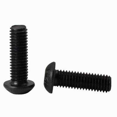 ISO7380 Hex Socket Button Head Security Cap Screw Bolt com óxido negro zincado preto