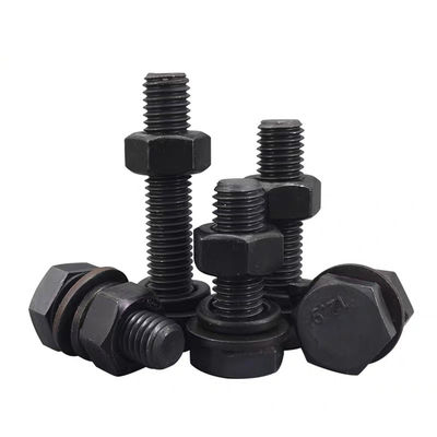 Estrutura de aço parafusos DIN933 10.9S óxido negro grande hexágono para aplicações de resistência