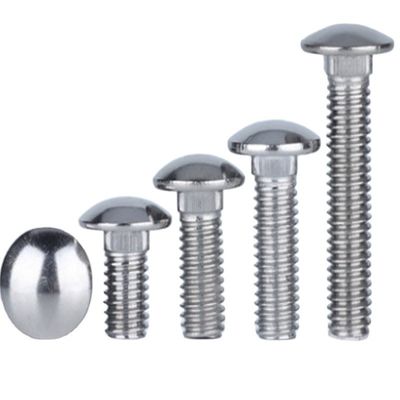 304 aço inoxidável cabeça de carroço semi-redonda parafusos M6-M16 DIN603 grau 8.8 Galvanizado