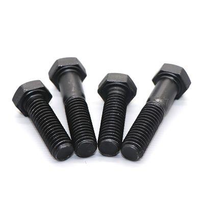 Força DIN933 de aço carbono para parafusos hexagonais com cabeça hexagonal externa escurecida por oxidação