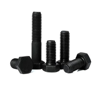 Força DIN933 de aço carbono para parafusos hexagonais com cabeça hexagonal externa escurecida por oxidação