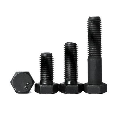 Força DIN933 de aço carbono para parafusos hexagonais com cabeça hexagonal externa escurecida por oxidação