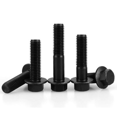 Bolinhas de flange escurecida de grau industrial DIN6921 com dentadura completa e cabeça hexagonal