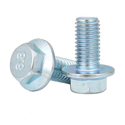 Parafusos de flange de cabeça hexagonal externa galvanizados de aço carbono de alta resistência DIN6921 grau 8.8