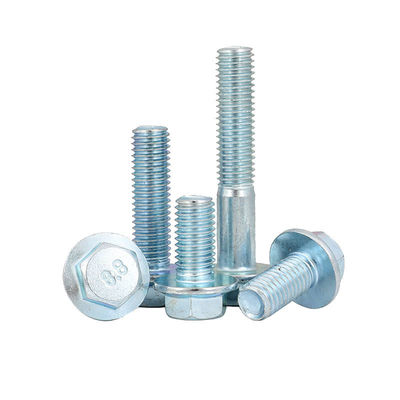 Parafusos de flange de cabeça hexagonal externa galvanizados de aço carbono de alta resistência DIN6921 grau 8.8