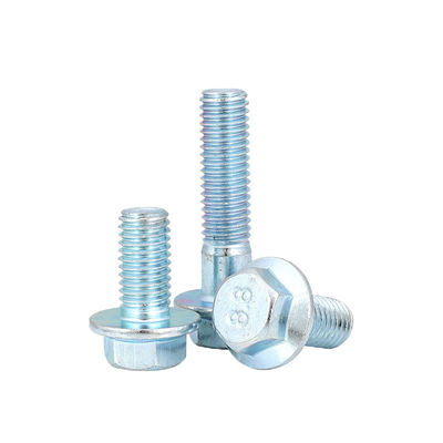 Parafusos de flange de cabeça hexagonal externa galvanizados de aço carbono de alta resistência DIN6921 grau 8.8