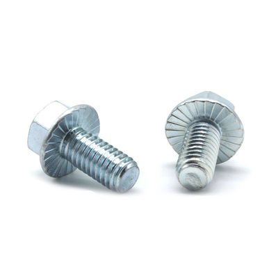 Parafusos de flange de cabeça hexagonal externa galvanizados de aço carbono de alta resistência DIN6921 grau 8.8